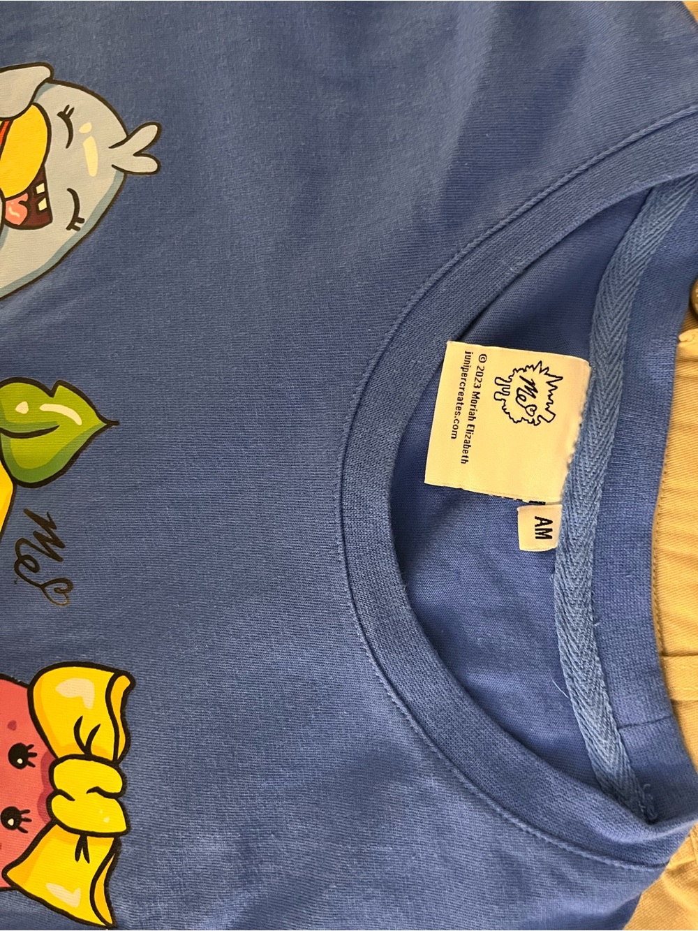 ME Makeover Essentials Royal Blue Graphic Tee with Colorful Cartoon Icons - Picture 2 of 3